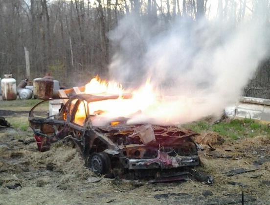 Car fire training at the FTC. Photo by Vincent P. Tuzzolino. 4/15/2013